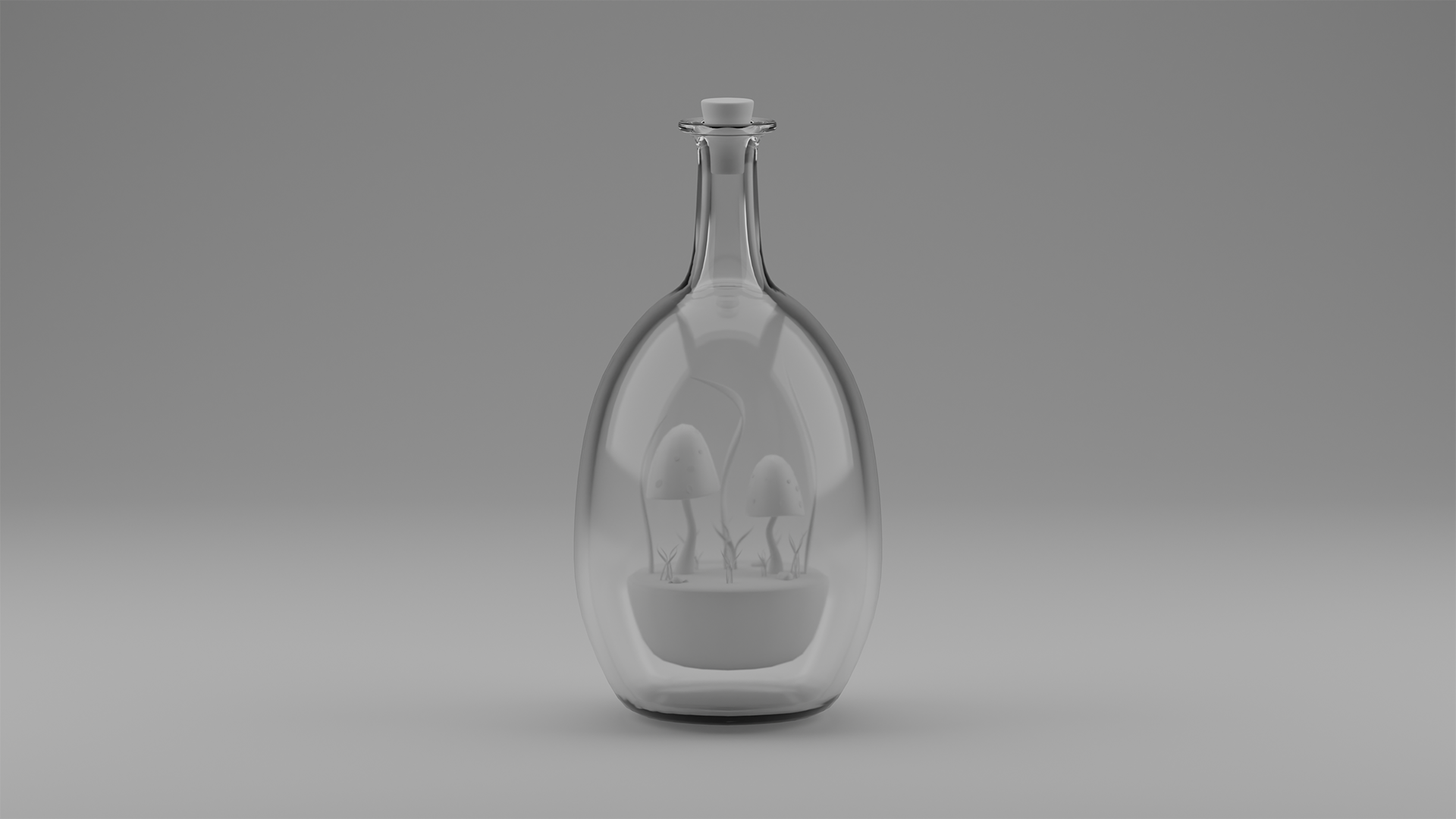 blender - Mushrooms in a Bottle