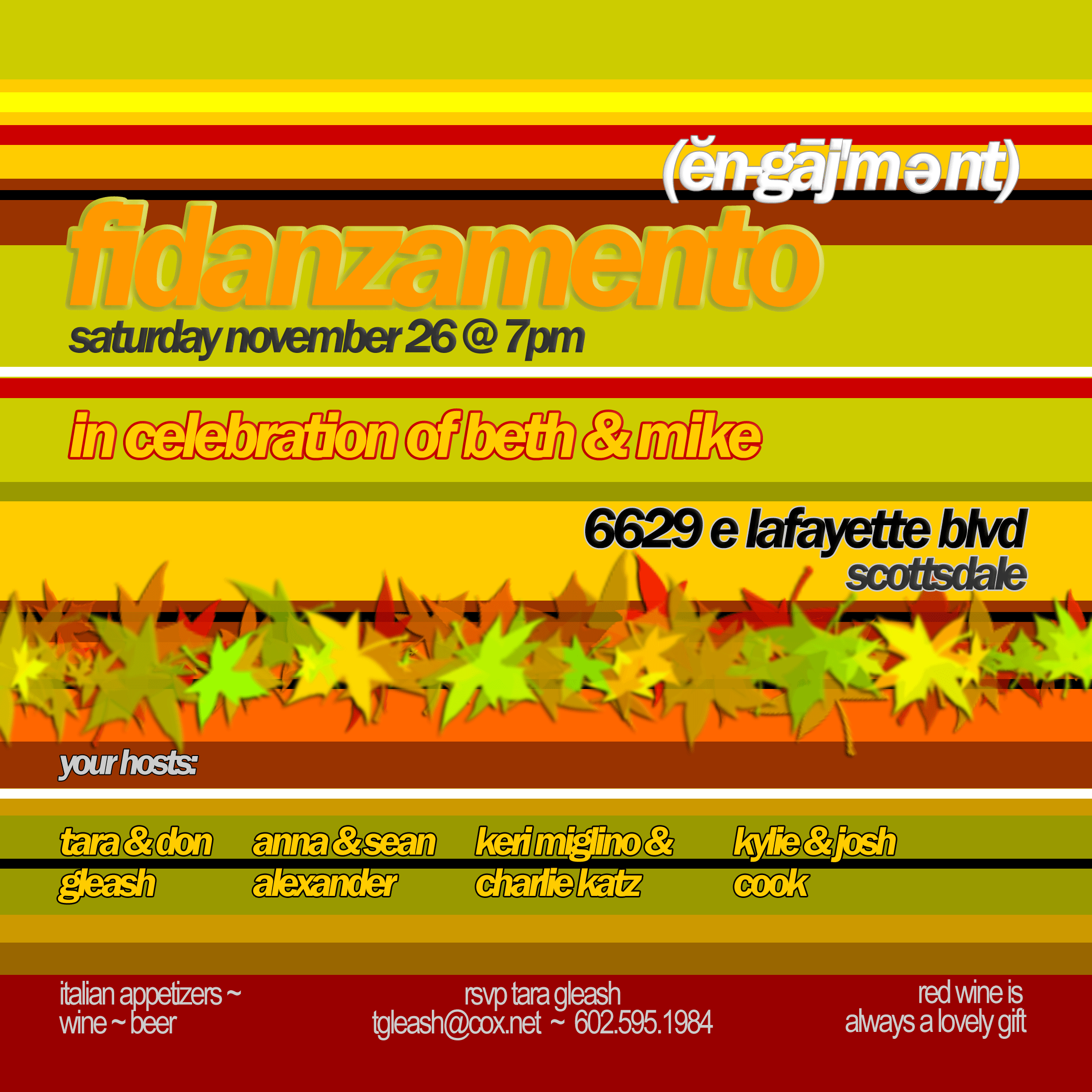 engagement party invitation - back