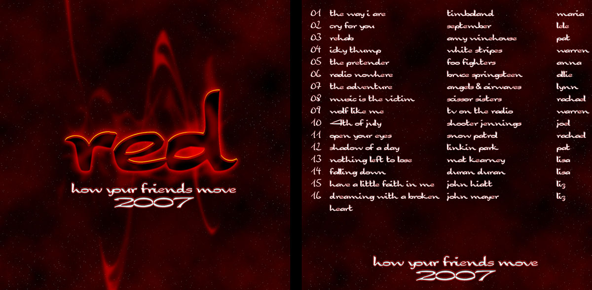 liner notes - how your friends move 2007 - red