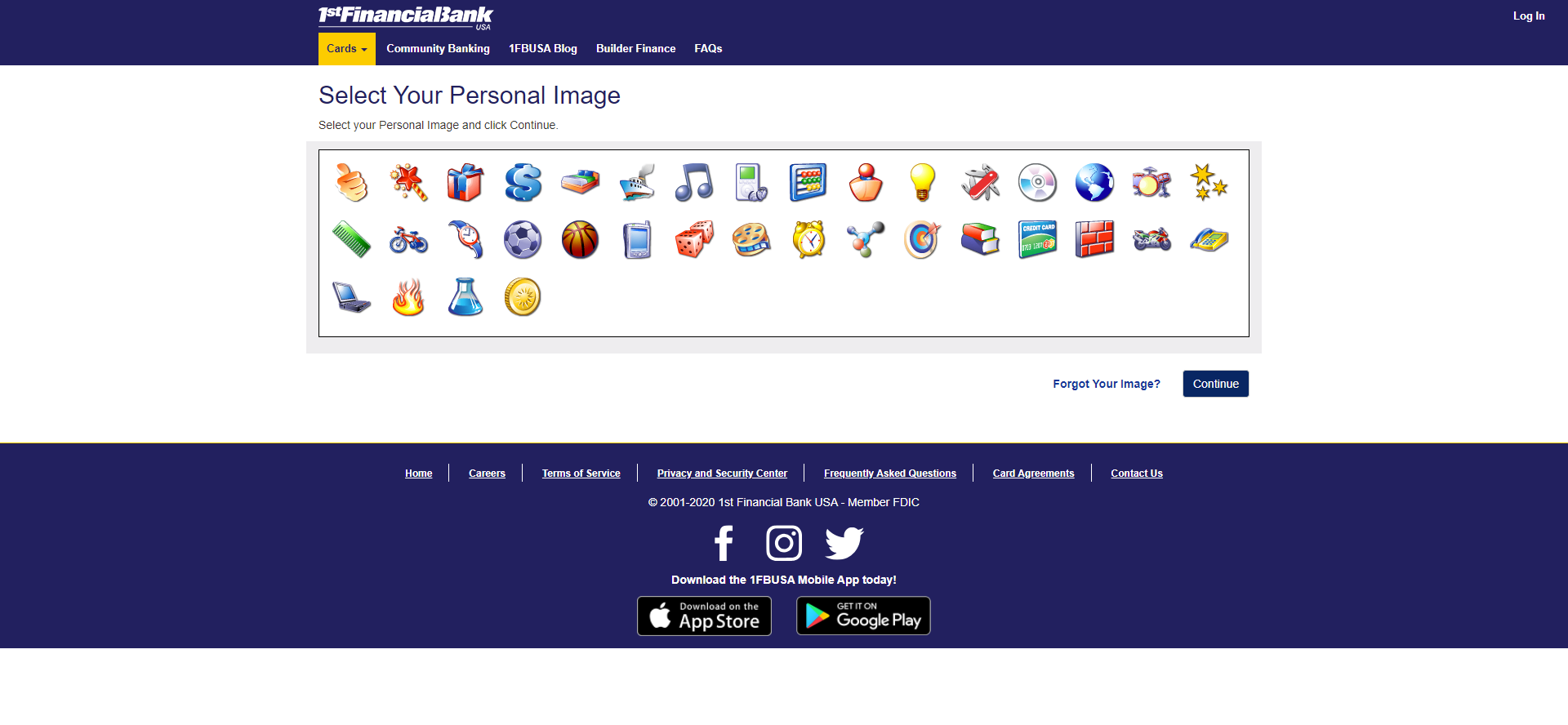 web development - 1fbusa financial services - log in step 2 of 2