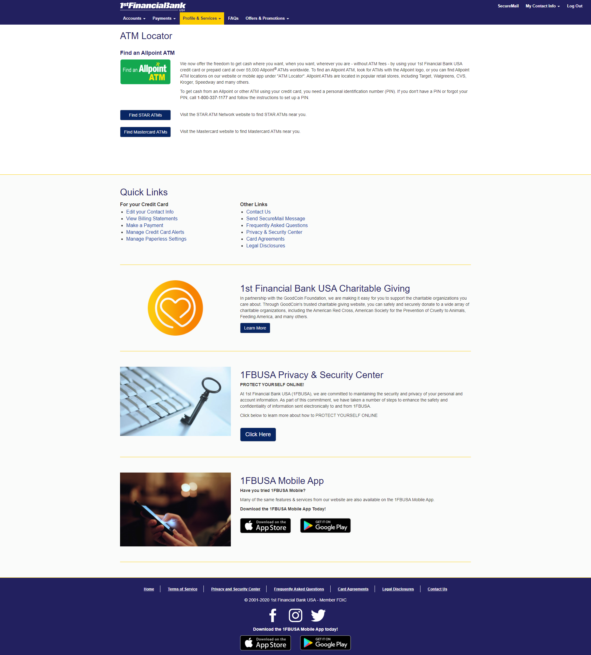 web development - 1fbusa financial services - services - atm locator