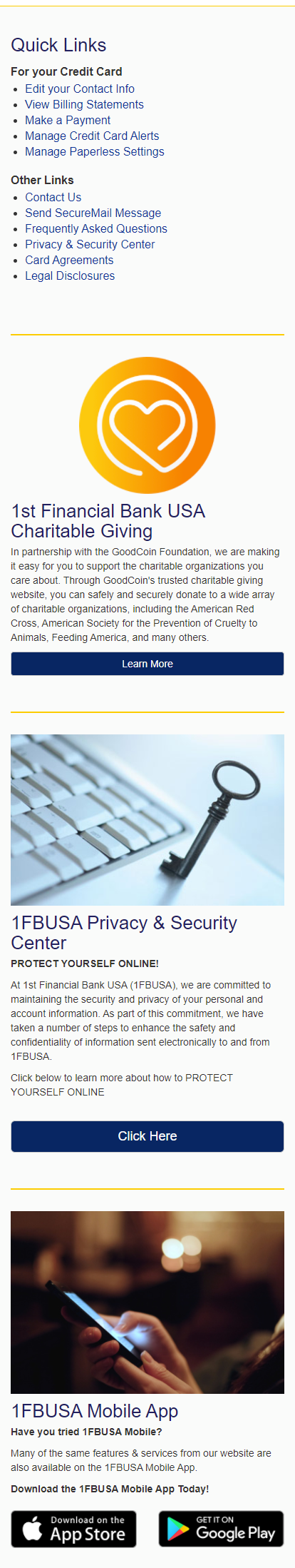 web development - 1fbusa financial services mobile app - lowbar example
