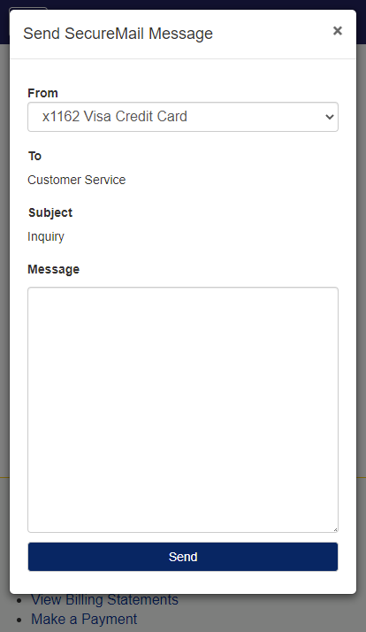 web development - 1fbusa financial services mobile app - mail - send mail modal